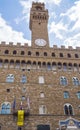 Famous Palazzo Vecchio in Florence - the Vecchio Palace in the historic city center - FLORENCE / ITALY - SEPTEMBER 12 Royalty Free Stock Photo