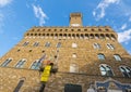 Famous Palazzo Vecchio in Florence - the Vecchio Palace in the historic city center - FLORENCE / ITALY - SEPTEMBER 12 Royalty Free Stock Photo