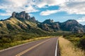 Famous panoramic view of the Chisos mountains in Big Bend NP Royalty Free Stock Photo