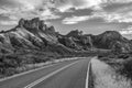 Famous panoramic view of the Chisos mountains in Big Bend NP Royalty Free Stock Photo