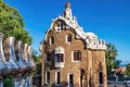 The famous Parc GÃÂ¼ell designed by the architect Antoni GaudÃÂ­ in the city of Barcelona, composed of gardens and architectural Royalty Free Stock Photo