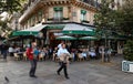 The famous parisian cafe Les Deux Magots, Paris, France. Royalty Free Stock Photo