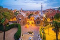 The Famous Park Guell in Spain at sunset Royalty Free Stock Photo