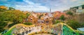 The Famous Park Guell in Spain at sunset Royalty Free Stock Photo