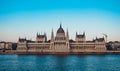 Famous Parliament building on the Danube river in Budapest, Hungary.