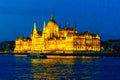 Famous parliament at night blue hour Royalty Free Stock Photo