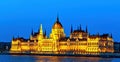 Famous parliament at night blue hour Royalty Free Stock Photo