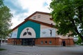 Famous Passion Play Theater in Oberammergau Germany - OBERAMMERGAU, GERMANY - MAY 27, 2020