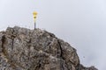 The famous peak of the mountain zugspitze in bavaria, germany