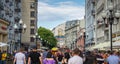 The famous pedestrian street in Moscow Old Arbat Royalty Free Stock Photo