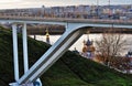 Famous pedestrians bridge and city viewpoint in Nizhny Novgorod, Russia.