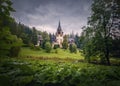 The famous Peles Castle former residence of Carol 1 first king of Romania, Sinaia, Transylvania