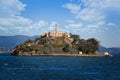 The famous penitentiary Alcatraz Island in San Francisco, California Royalty Free Stock Photo