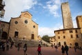 Famous Piazza del Duomo in historic San Gimignano, Tuscany, Italy Royalty Free Stock Photo