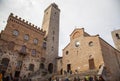 Famous Piazza del Duomo in historic San Gimignano, Tuscany, Italy Royalty Free Stock Photo