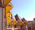 Famous and picturesque yellow cubic houses of Rotterdam, the modern Dutch metropolis