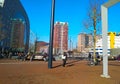 Famous and picturesque yellow cubic houses of Rotterdam, the modern Dutch metropolis