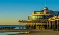 The famous pier jetty of Blankenberge, belgium, touristic vacation spot, the belgian coast, beach with well known architecture