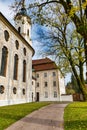 Famous Pilgrimage Church Wieskirche view in Bavaria, Germany Royalty Free Stock Photo