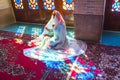 Famous pink mosque decorated with mosaic tiles, Shiraz, Iran.