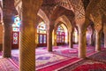 Famous pink mosque decorated with mosaic tiles, Shiraz, Iran. Royalty Free Stock Photo