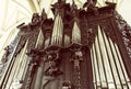 Famous pipe organ in Church of St. James, Brno, old filter Royalty Free Stock Photo