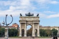 Famous place Arco della pace in Milano.