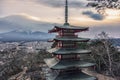 Japanese landscape at sunset Royalty Free Stock Photo