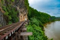 Famous place in Thailand & x28;Death Railway near Tham-Kra-Sae station