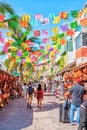 Famous Playa Del Carmen 5th Avenue Tourist District at Mayan Riviera, Mexico Royalty Free Stock Photo