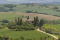 Famous Podere Belvedere in the heart of the Tuscany, near San Quirico in de Val d`Orcia valley, Italy Royalty Free Stock Photo