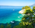 Famous Podrace beach in Brela on Makarska riviera in Dalmatia, Croatia Royalty Free Stock Photo