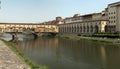 The famous Ponte Vecchio `old bridge` on the Arno river, Florence Royalty Free Stock Photo