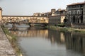 The famous Ponte Vecchio `old bridge` on the Arno river, Florence Royalty Free Stock Photo