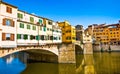 Famous Ponte Vecchio at sunset in Florence, Italy Royalty Free Stock Photo