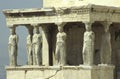 The Erechtheion on the Acropolis with the porch of the Caryatids Royalty Free Stock Photo