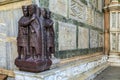 Famous porphyry statue of Four Tetrarchs at a corner of Saint Mark& x27;s Basilica on Piazza San Marco in Venice, Italy Royalty Free Stock Photo