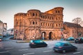 Famous Porta Nigra in Trier at sunrise, Rheinland-Pfalz, Germany