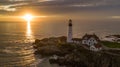 Famous Portland Head Light Atlantic Coast Lighthouse