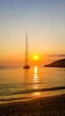 Porto Katziki beach at sunset Royalty Free Stock Photo