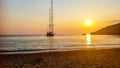 Porto Katziki beach at sunset Royalty Free Stock Photo