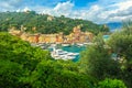 The famous Portofino village and luxury yachts,Liguria,Italy,Europe Royalty Free Stock Photo
