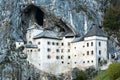 Famous Predjama castle in the mountain, build inside the rock, Slovenia