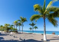 Famous Puerto Vallarta sea promenade, El Malecon, with ocean lookouts, beaches, scenic landscapes hotels and city views Royalty Free Stock Photo