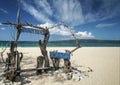 Famous puka beach on tropical paradise boracay island in philippines Royalty Free Stock Photo