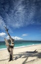 Famous puka beach on tropical paradise boracay island in philippines Royalty Free Stock Photo