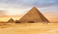 Famous Pyramid of Menkaure, Giza complex, Cairo, Egypt Royalty Free Stock Photo