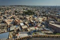 Famous Rajasthan indian tourist landmark seen over the old houses of Jodhpur - Mehrangarh Fort, Jodhpur