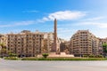 Famous Ramses II obelisk and Tahrir Square view, Cairo, Egypt Royalty Free Stock Photo