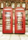 The famous red phone cabins in London Royalty Free Stock Photo